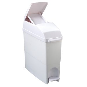 Contenitore igienico a pedale - 17x43x48 cm - coperchio blocca sacco - 18 L - bianco - Medial International - immagine 1
