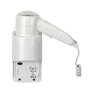 Asciugacapelli da hotel Yul Basic - aggancio laterale con presa - 20x10x22,1 cm - 1200 W - 220/240 V - ABS - bianco - Medial International - immagine 1