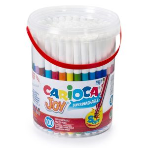 Pennarelli Joy - punta fine - colori assortiti - Carioca - Barattolo 100 pezzi - immagine 1