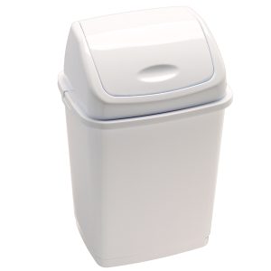 Pattumiera con coperchio basculante Rif Basic - 29x23x45 cm - 18 L - bianco - Medial International - immagine 1