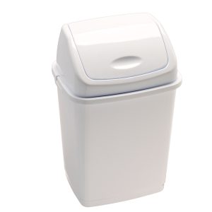 Pattumiera con coperchio basculante Rif Basic - 36x29x55 cm - 35 L - bianco - Medial International - immagine 1
