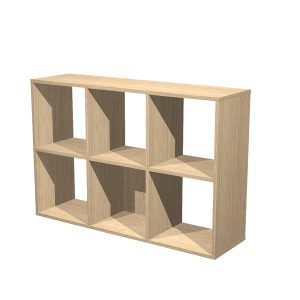 Libreria casellario Rainbow - 6 caselle - 104,1x29,2x69,8 cm - rovere - immagine 1