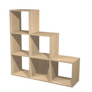 Libreria casellario Rainbow - 6 caselle a scalare - 104,1x29,2x103,9 cm - rovere - immagine 1