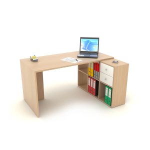 Postazione Home-Office - 6 caselle - 140 x 104 x 72,4 cm - rovere - immagine 2