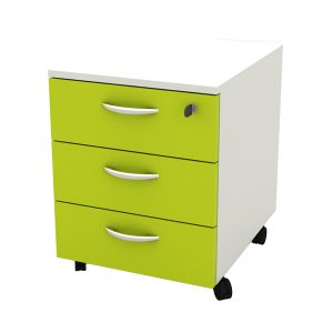 Cassettiera Rainbow - 3 cassetti - con ruote - 41 x 50 x 52,2 cm - bianco/verde - immagine 1