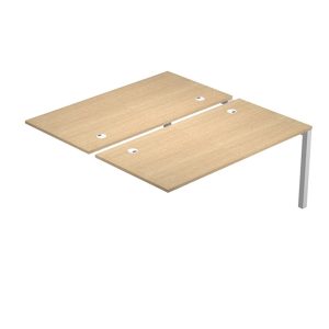 Postazione doppia aggiuntiva per scrivanie Agorà - 140 x 168 x 72,5 cm - rovere - immagine 1