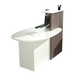 Postazione reception Concept - 145 x 83 x 117 cm - bianco/frassino toscano - immagine 2
