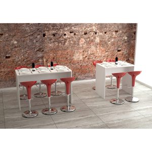 Tavolo alto Ristoro - 110 x 70 x 105 cm - bianco - immagine 2