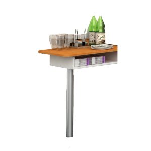 Allungo angolo Ristoro - punto caffè - 60 x 45 x 84 cm - bianco/noce chiaro - immagine 1