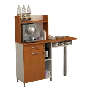 Allungo angolo Ristoro - punto caffè - 60 x 45 x 84 cm - bianco/noce chiaro - immagine 2