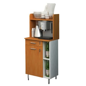 Sopralzo angolo Ristoro - punto caffè - 59,8 x 24 x 50 cm - bianco/noce chiaro - immagine 2