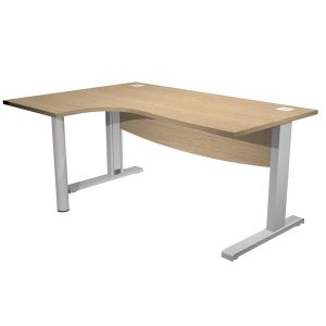Scrivania Agorà Direction Compact - SX - fianco a L in metallo - L 180 cm - rovere - immagine 1