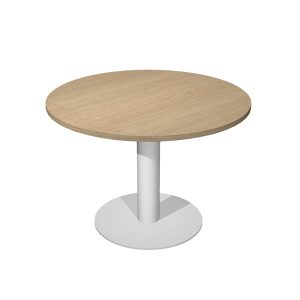 Tavolo riunione Agorà Direction - tondo - diametro 80 cm - H 73 cm - gamba metallo - rovere - immagine 1