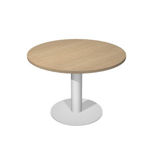 Tavolo riunione Agorà Direction - tondo - diametro 100 cm - H 73 cm - gamba metallo - rovere - immagine 1