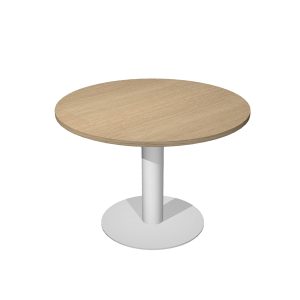Tavolo riunione Agorà Direction - tondo - diametro 120 cm - H 73 cm - gamba metallo - rovere - immagine 1