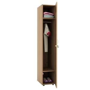 Armadio guardaroba - 1 anta - 33 x 52 x 185 cm - noce chiaro - immagine 1
