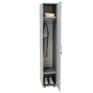 Armadio guardaroba - 1 anta - 33 x 52 x 185 cm - grigio - immagine 1