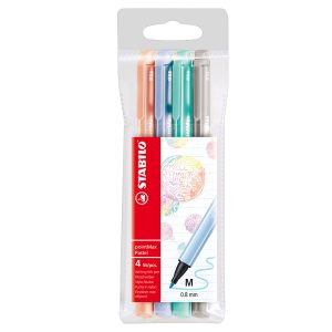 Pennarello PointMax punta feltro - punta 0,80mm - Stabilo - astuccio 4 colori: carnicino, blu, verde, grigio - immagine 1