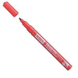 Marcatore permanente N50S - punta tonda - rosso - Pentel - immagine 1