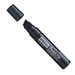 Marcatore permanente N50XL - punta scalpello - nero - Pentel - immagine 1