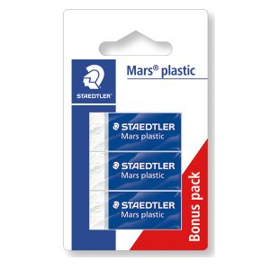 Gomma Mars Plastic - bianca - Staedtler - conf. 3 pezzi - immagine 1
