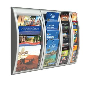 Espositore da parete Quick Fit System - 4 tasche A4 orizzontali - grigio - Paperflow - immagine 1