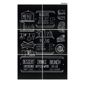 Lavagna da parete XXL - 40 x 40 cm - nero - Securit - set 6 pezzi affiancabili - immagine 1