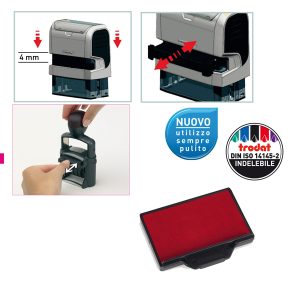 Tampone di ricambio 6/56 - rosso - Trodat - conf. 3 pezzi - immagine 1