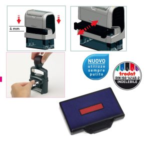 Tampone di ricambio 6/56/2 - blu/rosso - Trodat - conf. 3 pezzi - immagine 1