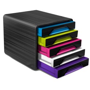 Cassettiera Smoove - 36 x 28,8 x 27 cm - 5 cassetti standard - nero/multicolore - Cep - immagine 1