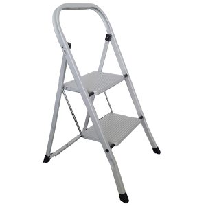 Scaletta Dalì - 2 gradini - acciaio verniciato - grigio chiaro - Marchetti - immagine 1