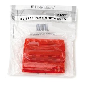 Portamonete - PVC - 5 cent - rosso - HolenBecky - blister 20 pezzi - immagine 1