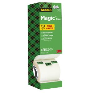 Nastro adesivo Magic 810 - permanente - 1,9 cm x 33 m - trasparente - Scotch - Value Pack 7+1 rotoli - immagine 1