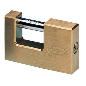 Lucchetto corazzato per saracinesca - ottone massiccio - 7,7x5x1,6cm - oro - Metalplus - immagine 1