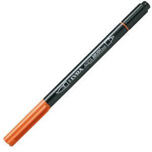 Pennarello Aqua Brush Duo - punte 2/4 mm - arancio - Lyra - immagine 1