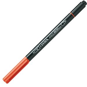 Pennarello Aqua Brush Duo - punte 2/4 mm - rosso saturno - Lyra - immagine 1