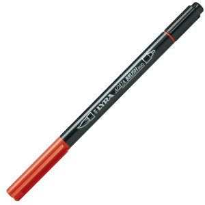 Pennarello Aqua Brush Duo - punte 2/4 mm - carminio scuro - Lyra - immagine 1