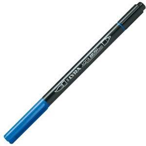 Pennarello Aqua Brush Duo - punte 2/4 mm - blu cobalto chiaro - Lyra - immagine 1