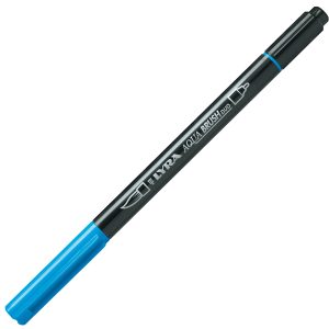 Pennarello Aqua Brush Duo - punte 2/4 mm - azzurro - Lyra - immagine 1