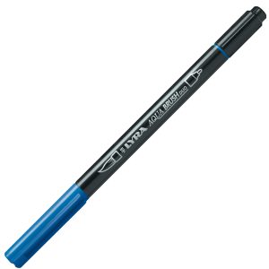 Pennarello Aqua Brush Duo - punte 2/4 mm - blu di prussia - Lyra - immagine 1