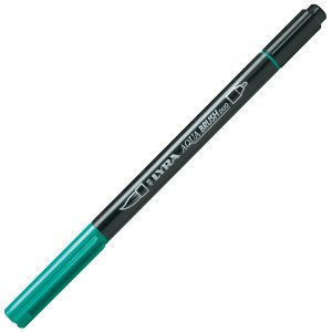 Pennarello Aqua Brush Duo - punte 2/4 mm - verde notte - Lyra - immagine 1