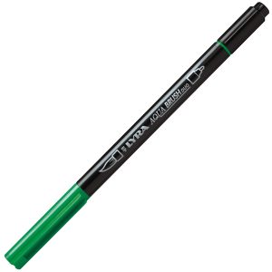 Pennarello Aqua Brush Duo - punte 2/4 mm - verde permanente - Lyra - immagine 1