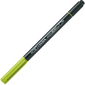 Pennarello Aqua Brush Duo - punte 2/4 mm - still de grain giallo - Lyra - immagine 1