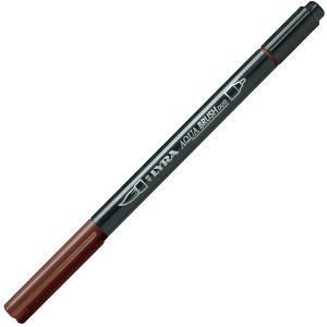 Pennarello Aqua Brush Duo - punte 2/4 mm - seppia scuro - Lyra - immagine 1