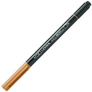 Pennarello Aqua Brush Duo - punte 2/4 mm - ocra d'oro - Lyra - immagine 1