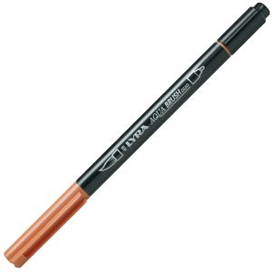Pennarello Aqua Brush Duo - punte 2/4 mm - ocra bruciata - Lyra - immagine 1