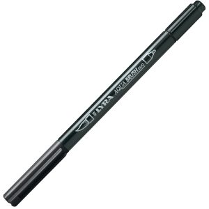 Pennarello Aqua Brush Duo - punte 2/4 mm - nero - Lyra - immagine 1