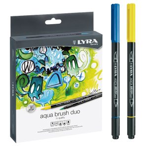 Pennarelli Aqua Brush Duo - punte 2/4 mm - colori assortiti - Lyra - astuccio 36 pezzi - immagine 1
