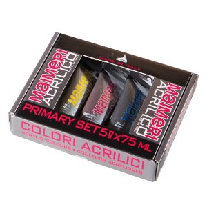 Colori acrilici Primary - colori assortiti - Maimeri - set 5 tubetti da 75 ml - immagine 1