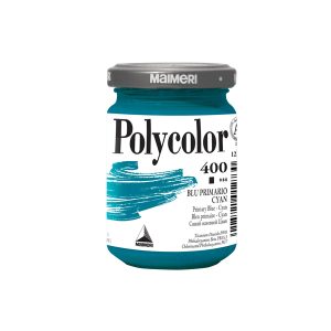 Colore vinilico Polycolor - 140 ml - blu primario cyan - Maimeri - immagine 1